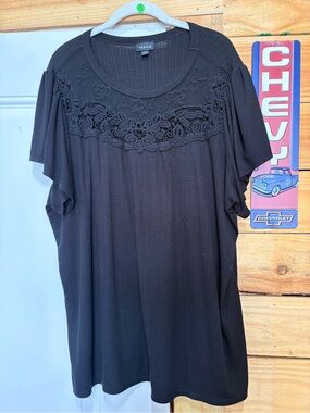 Torrid Black Lace Short Sleeve Top